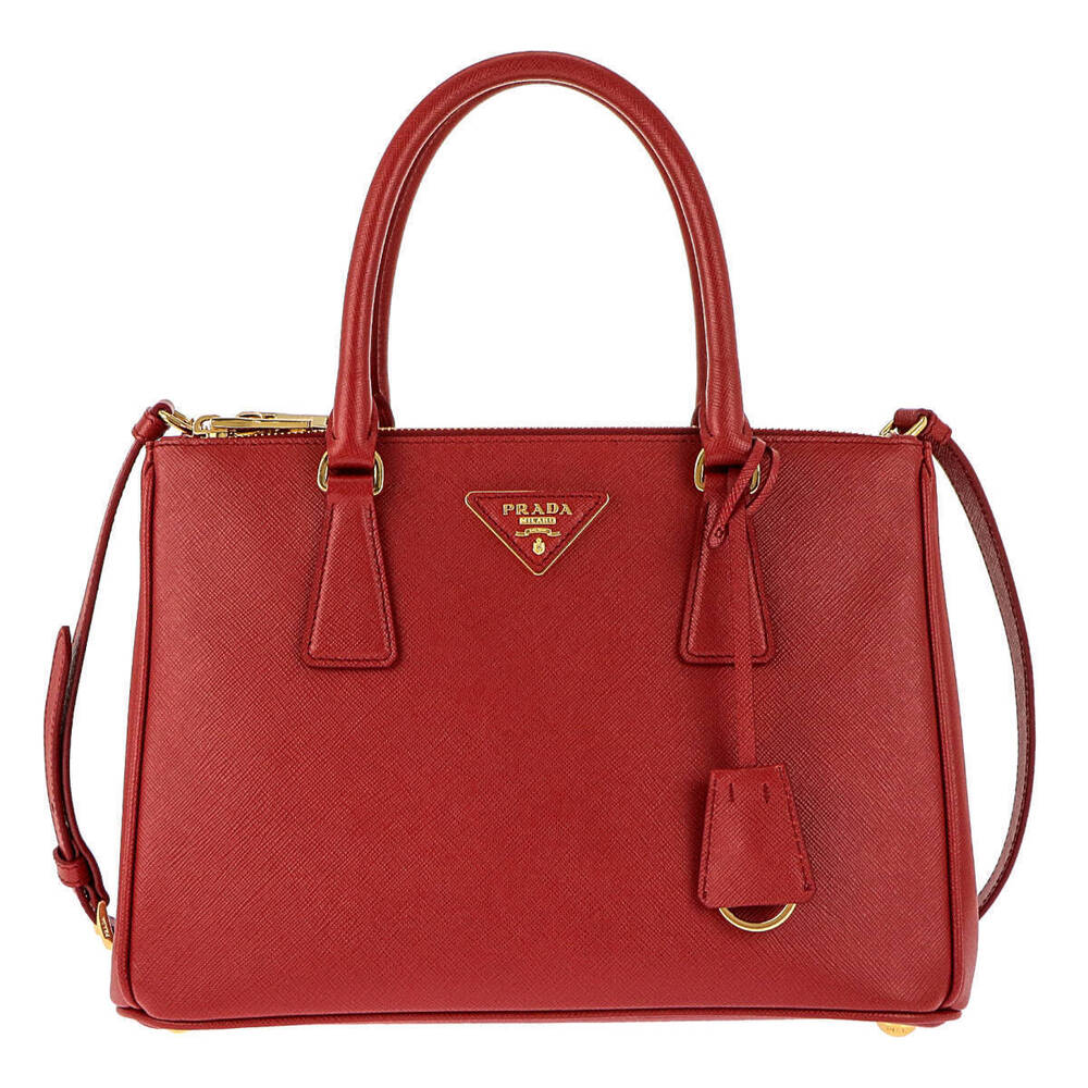 PRADA Handbag Shoulder Bag Keyring Red Leather LU FUOCO